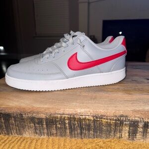 Nike Sneakers with Gray and Red Accents